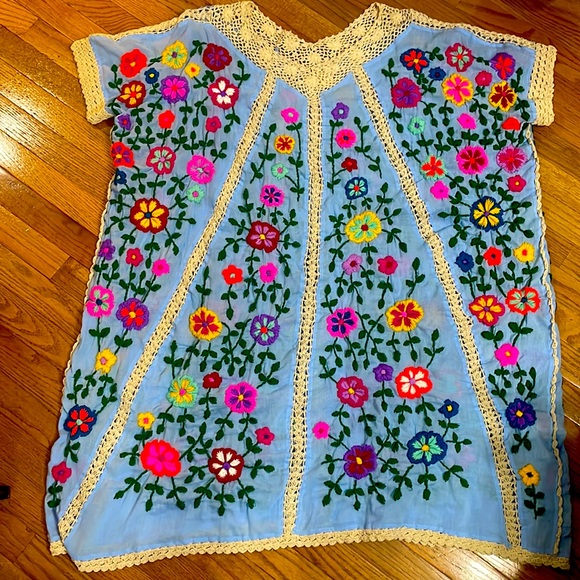 Momo for Free People Embroidered‎ Kaftan / Top - Picture 5 of 8